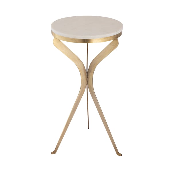 Accent Table, 12 In W, 12 In L, 23.25 In H, Metal Top